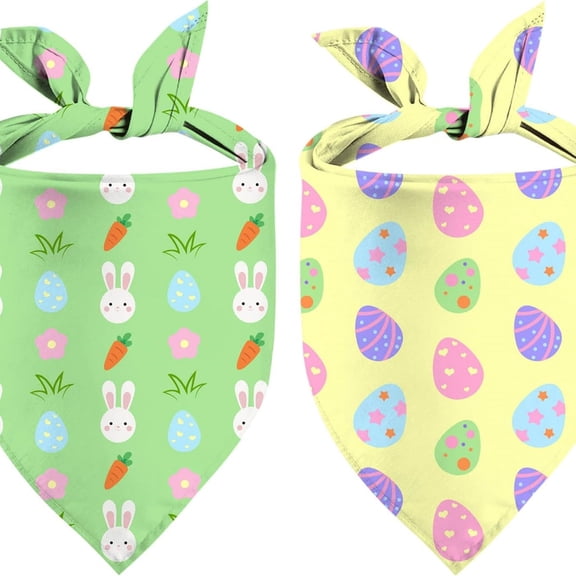 Easter Dog Bandana, Adjustable Holiday Party Birthday Pets Rabbit Easter Egg Bandana Triangle Bibs Cat Scarf Set