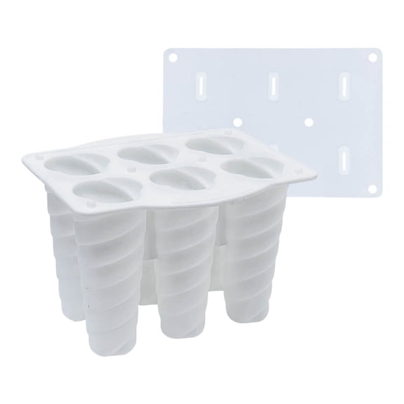 6-Cavity Ice Cream Mold With Lid Freezer Tray Homemade Popsicle Maker Ice Lolly Dessert Mold