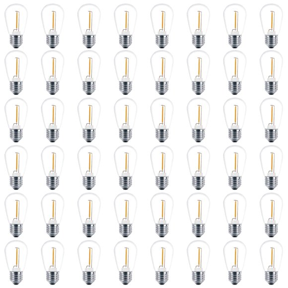 Cadena de bombillas LED Meconard S14, 1 W, 48 unidades, color blanco cálido