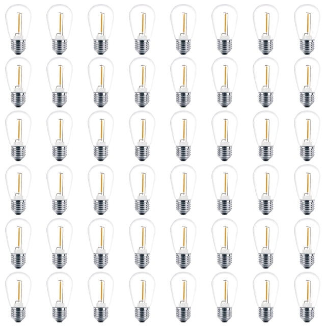 Cadena de bombillas LED Meconard S14, 1 W, 48 unidades, color blanco cálido