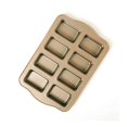 thumbnail image 1 of Kilimazart Mini molde antiadherente para pan, bandeja para hornear pan, utensilios para hornear de acero al carbono, 8 cavidades (dorado), 1 of 1