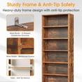 thumbnail image 5 of Large Bookcase, 5-Tier 63 Inch Tall Industrial Storage Wall Shelf, Display Shelf for Living room, Bedroom, Retro Brown, 5 of 6