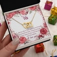 thumbnail image 4 of Romantic Necklace Gift for Wife – Interlocking Hearts Pendant with Love Message Card, Sentimental Present for Anniversary, Valentine’s Day, or Birthday, Keepsake for Married Couples, 4 of 6