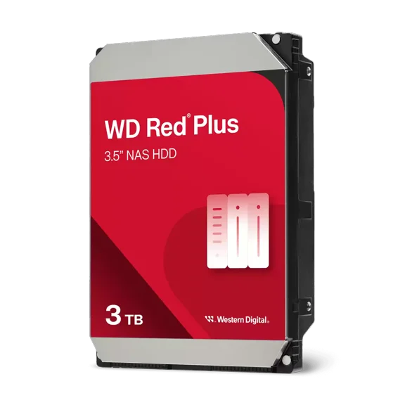 Western Digital WD Red Plus 3TB NAS Storage, 3.5" Internal Hard Drive, 5400 RPM, 256MB Cache - WD30EFPX