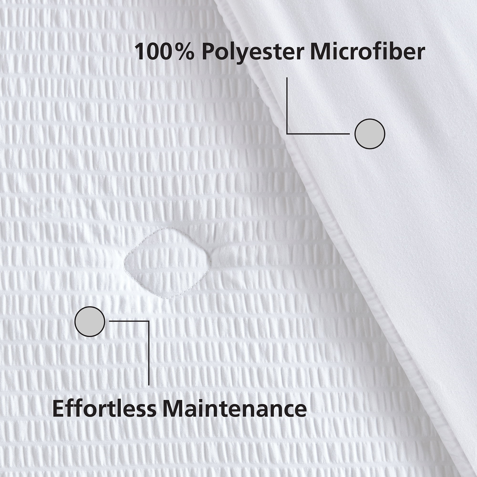 Mainstays King Reversible Down Alternative All-Season Comforter, White Seersucker