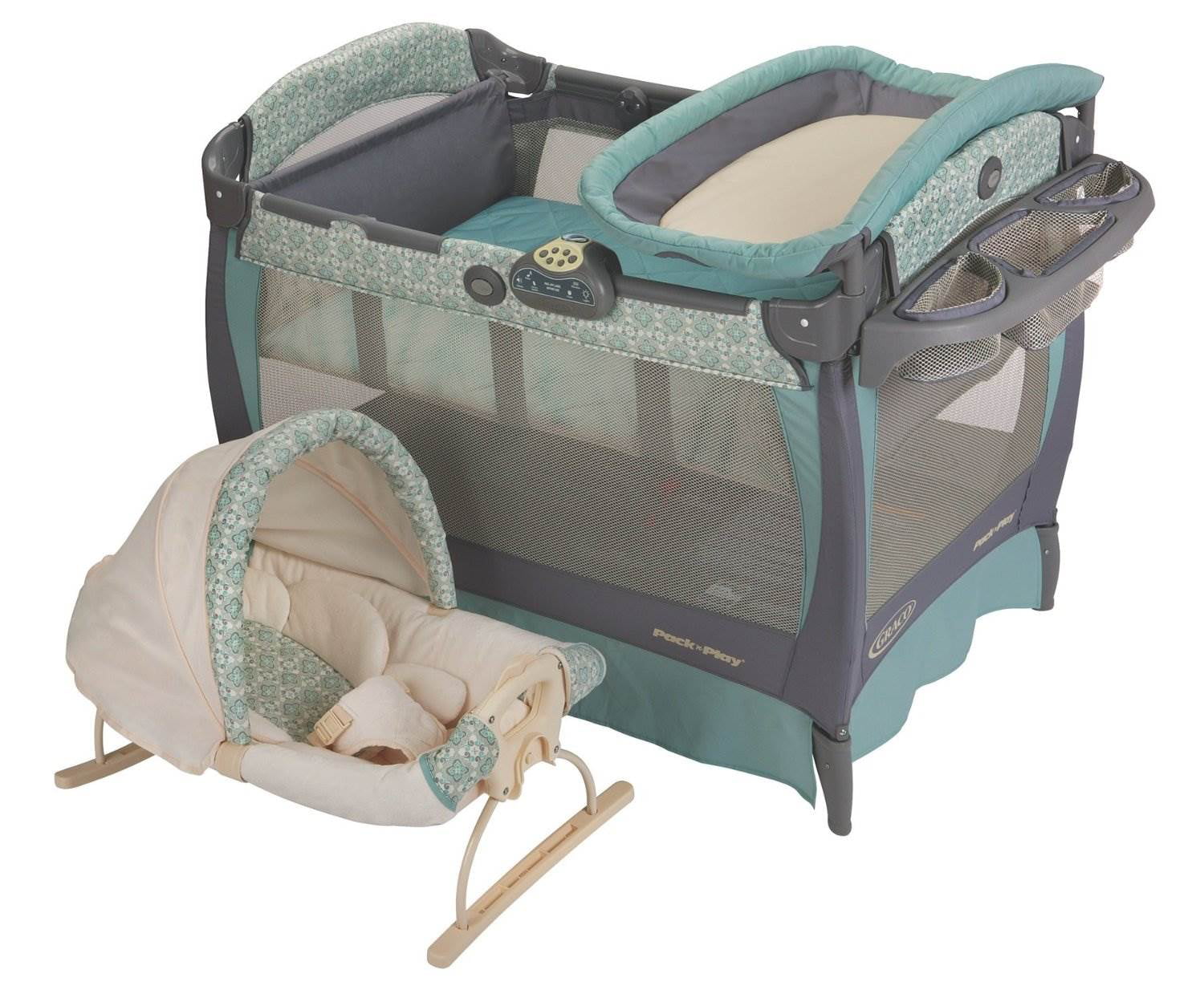 Graco Pack 'n Play Playard with Cuddle Cove Removable Rocking Seat Glacier 