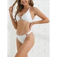 thumbnail image 2 of DARING DIVA Women's Ribbed Textured Halter Bikini Set Large White, 2 of 6