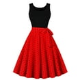 thumbnail image 1 of Vestido de Verano para las Mujeres, Suelto Impreso sin Mangas Vestido Casual con Cuello en V con Doblado Grande Hecho de Poliéster Transparente Airy, Vestido Sexy para las Mujeres, 1 of 5