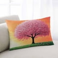 thumbnail image 2 of Pink Tree Throw Pillow Cover 20 x 36 Inch Decorative Pillow Cover Orange Gradient Sky Retro Watercolor Grass Lumbar Pillowcase Seasonal Rectangle Cushion Case for Couch Sofa Bed Living Room, 2 of 7