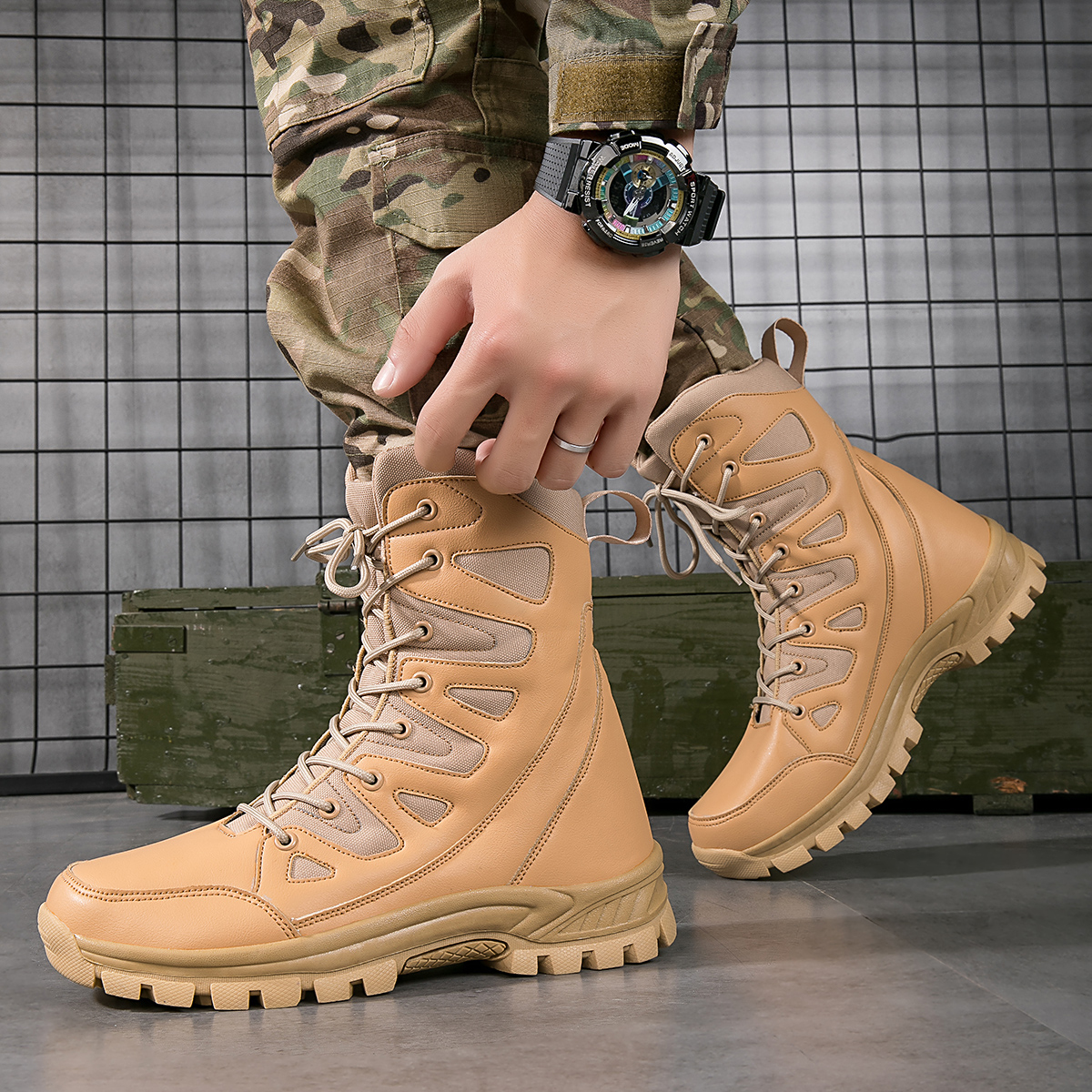 VOVORY Winter Warm Mens Snow Boots Male Lightweight Hiking Desert Boots Outdoor Sport Walking Shoes for Women