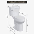 thumbnail image 4 of Two-Piece Round Toilet 19" Extra Tall Height, 12" Rough-In, Powerful 1.28 GPF Siphonic Flush, Quiet Soft Close Seat, Comfort Height Bathroom Toilet for Elderly, Adults & Mobility Support, White, 4 of 6