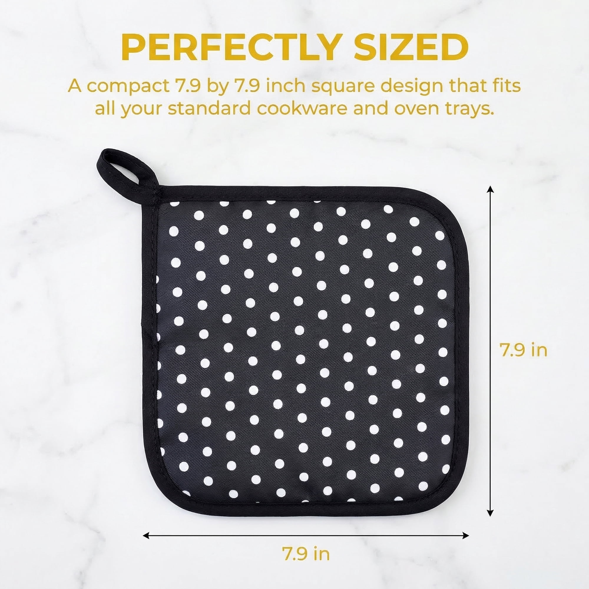 Unique Bargains Pot Holders Heat Resistant Trivets Non Slip Hot Pads Black White