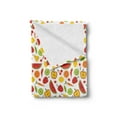 thumbnail image 2 of Food Soft Flannel Fleece Throw Blanket, Cartoon Pattern of Pepper Apple Watermelon Kiwi Carrot Cherry Peas Orange Lemon, Cozy Plush for Indoor and Outdoor Use, 60" x 80", Multicolor, by Ambesonne, 2 of 5