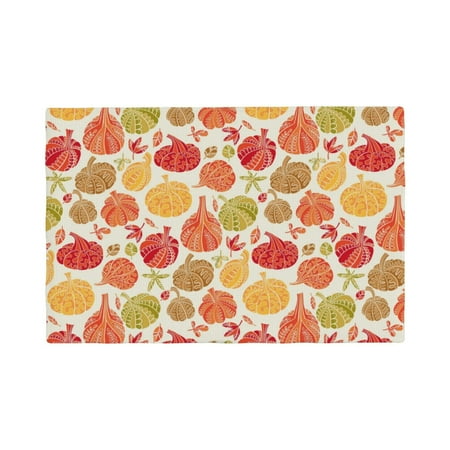 

Placemats Set of 4 Cute Colorful Pumpkins Heat Resistant Non - Slip Place mats Waterproof table mat for Kitchen Dining-4片装