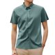 thumbnail image 1 of Camisa de manga corta con botones para hombre, estilo informal de negocios, poliéster/spandex, tallas M-XXXXL, 1 of 5