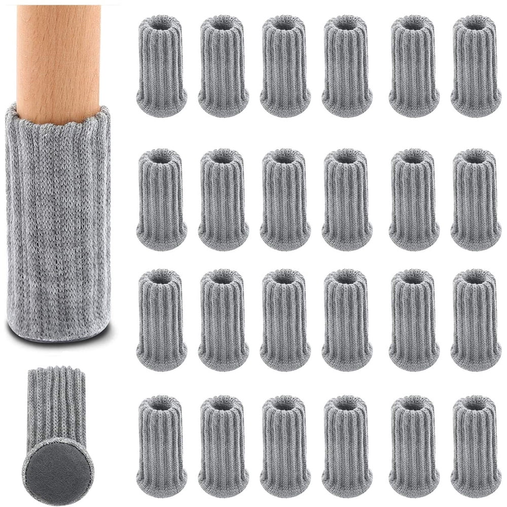 24 PCS Chair Leg Socks Knitted Elastic Furniture Leg Socks, Chair Leg