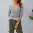 thumbnail image 4 of Top de Mangas Largas para Mujeres, Cuello Redondo Transpirable Elegante Con Las Mangas Largas y Elegantes, 4 of 7
