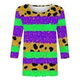 thumbnail image 5 of Mardi Gras Shirts for Women 3/4 Sleeve Crew T-Shirt Sequin Sparkly Blouses Funny Holiday Outfits Fat Tuesday Tshirt Mask Graphic Tees Spring Fashion Outfits Trendy Clothes 2026, 5 of 6