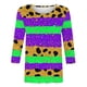 thumbnail image 5 of Xuyuer 2025 Womens 3/4 Sleeve Tops Mardi Gras and Christmas Costumes Fashion Round Neck Blouse, 5 of 6