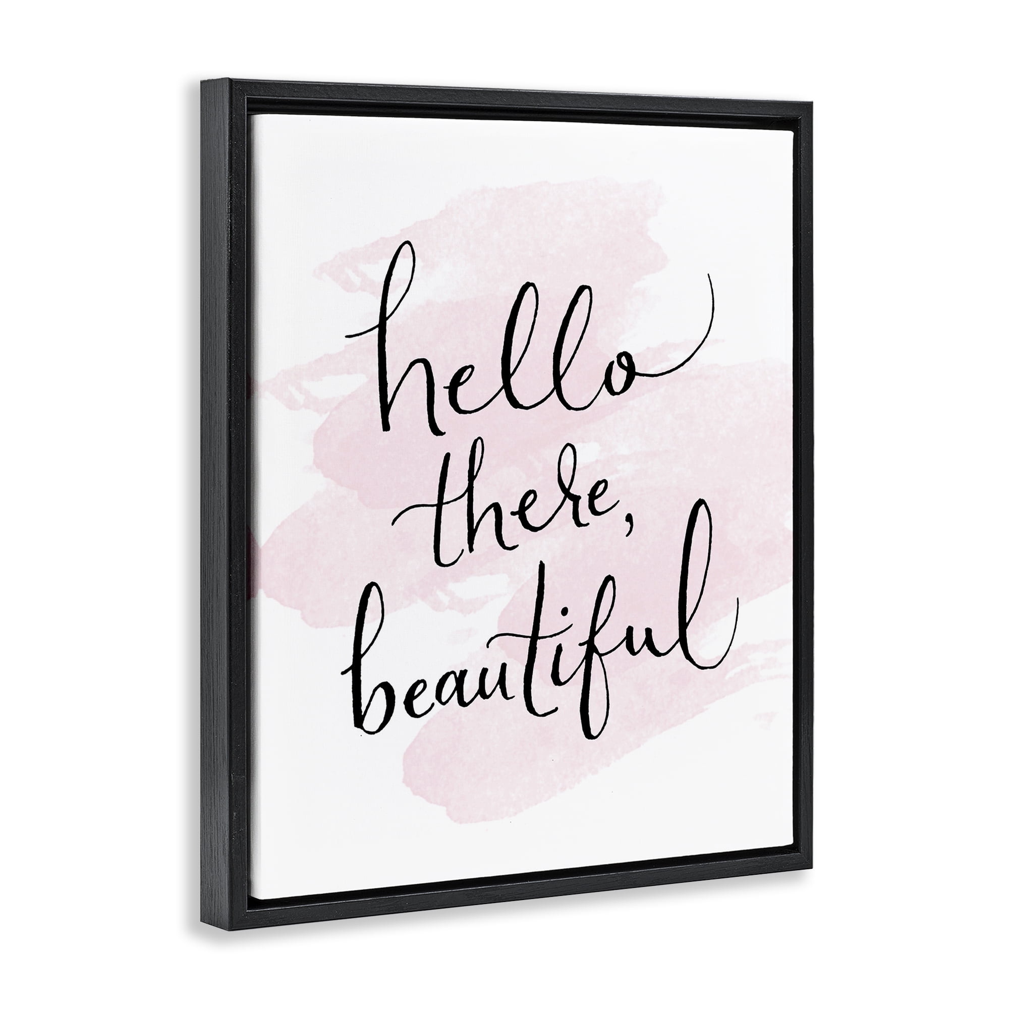 Stupell Industries Hello There Beautiful Beauty & Fashion Painting Black Floater Framed Art Print Wall Art, 17 x 21