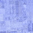thumbnail image 1 of Ahgly Company Machine Washable Indoor Square Patchwork Blue Transitional Area Rugs, 5' Square, 1 of 4