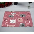 thumbnail image 2 of EREHome Napperon Visage de Chat Napperon de Table Tapis de Tasse 12x18 Pouces, Ensemble de 2, 2 of 2