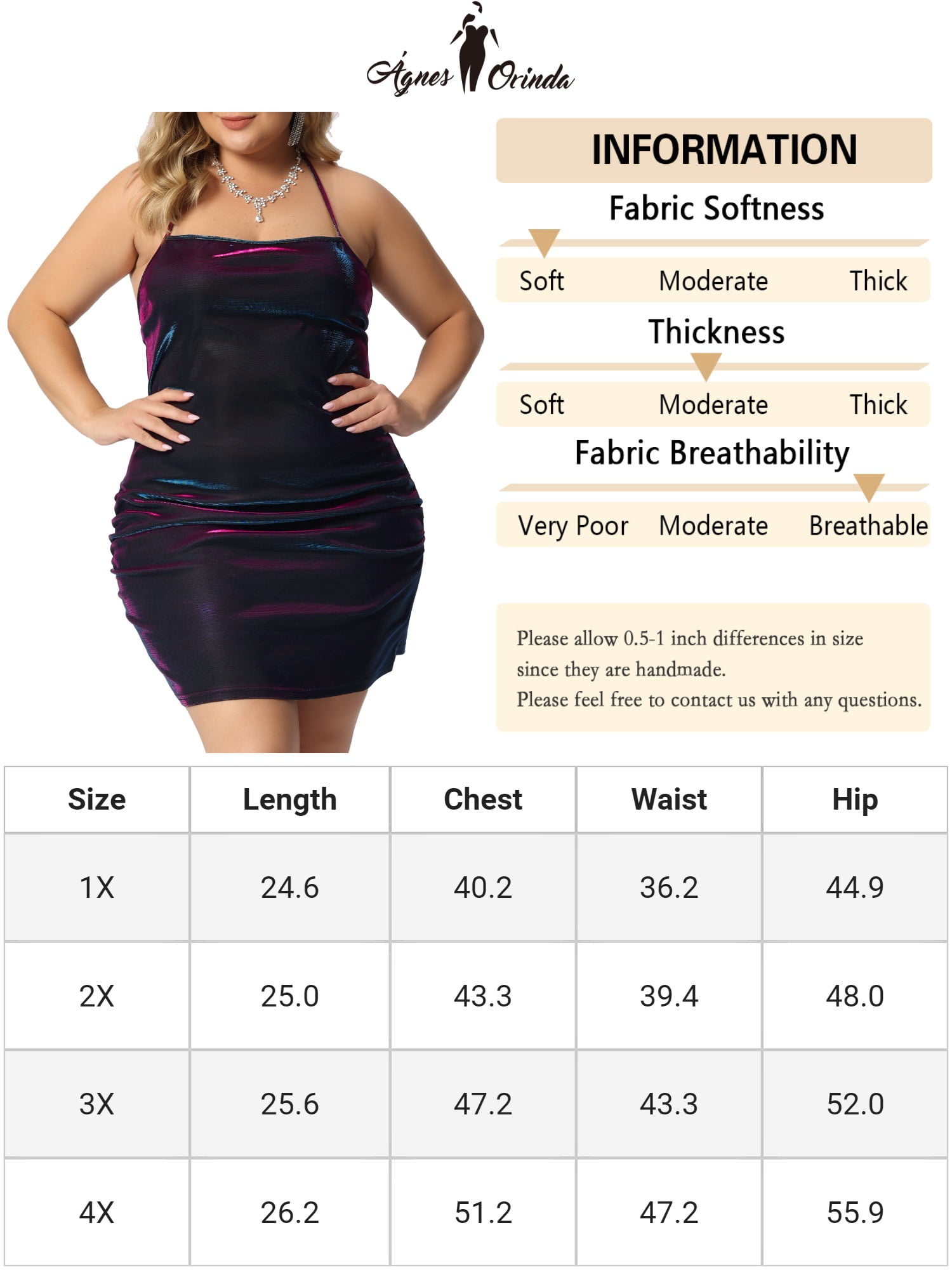 Unique Bargains Women's Plus Size Party Spaghetti Swing Bodycon Sexy Mini Dress 4X Blue