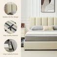 thumbnail image 5 of VECELO Bed Frame with 4 Storage Drawers, Queen Size Upholstered Platform Bed Frame with Adjustable Headboard, Beige, 5 of 11