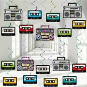 Hanging Swirls 80s Music Recorder Tape Hanging Swirls Hip Hop Party Paper Cutouts Ceiling Streamers Retro Music 70s 2000s Supplies for 1990s Birthday Favors Decor$$Electronics Accessories
