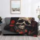 thumbnail image 2 of Balery Vintage Butterfly Flower Skull Manta de Franela con Dibujo, Lujo Ultra Suave y Cálido, Antipelusa y Resistente a las Arrugas para Cama, Sofá, Camping -80"x60", 2 of 6
