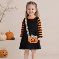 thumbnail image 2 of Gunia Halloween Dresses For Girls Festival Halloween Pumpkin Dresses For Party Performance Long Sleeve Kids Comfortable Clothes Size 2-3 Years Black, 2 of 5
