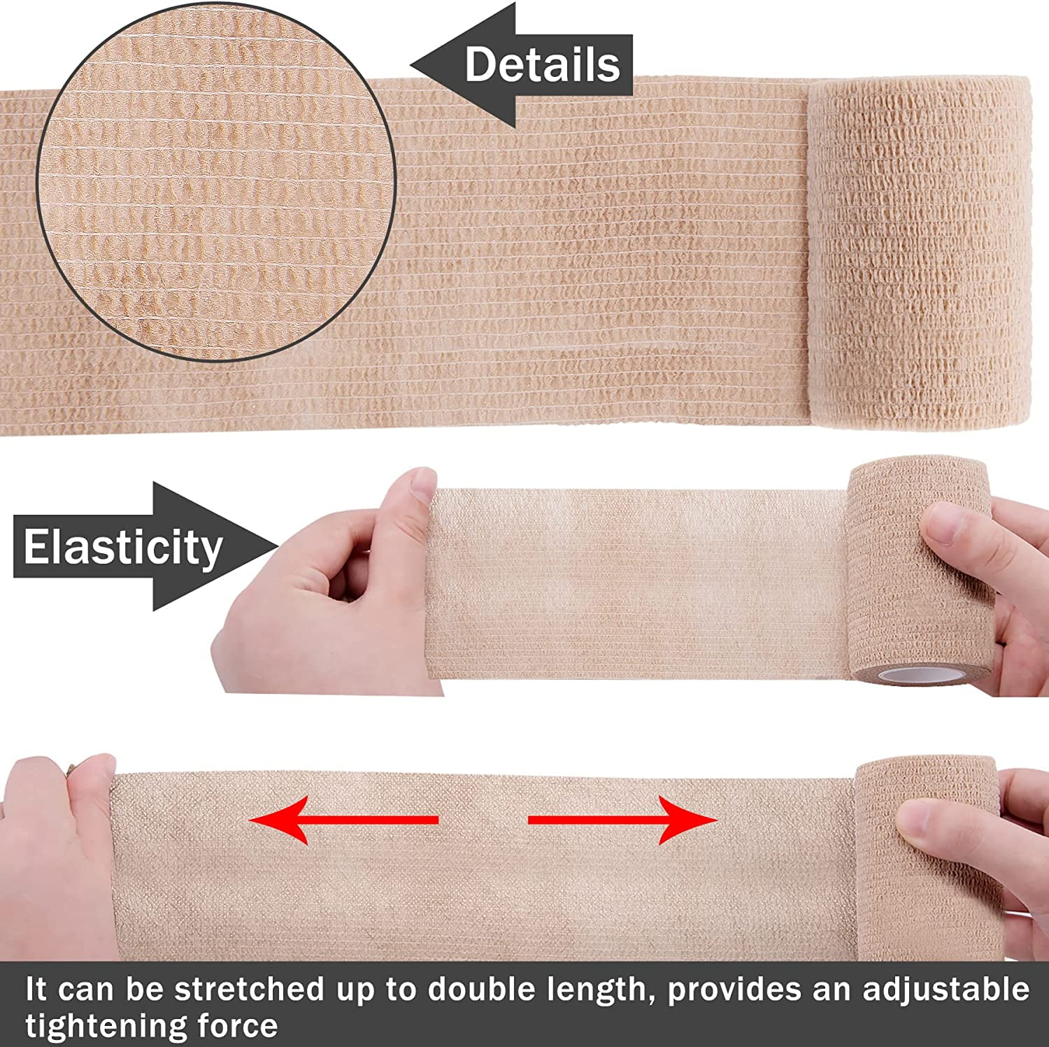 40 Rolls Self Adherent Wrap 2 Inch Self Adhesive Bandages Wrap Tape Stretch Bandage Self Stick Bandage Wraps for Wrist Ankle Swelling Sprains(20 Colors)