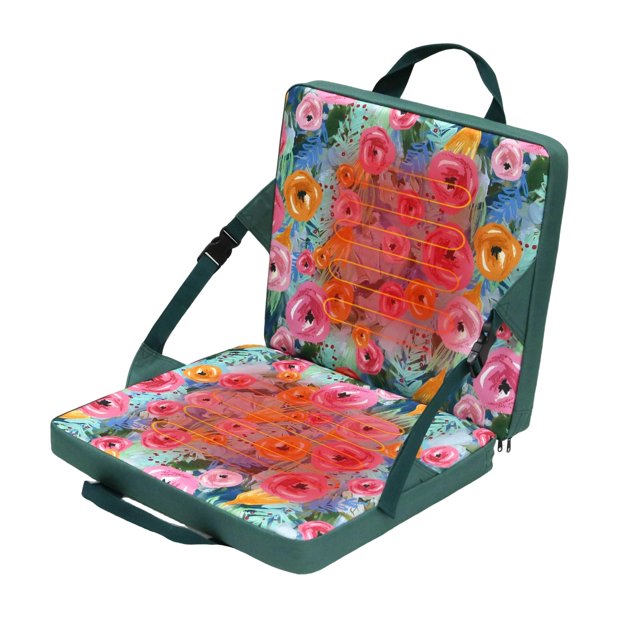 Cojín de asiento de estadio con calefacción JLDTOP plegable con respaldo