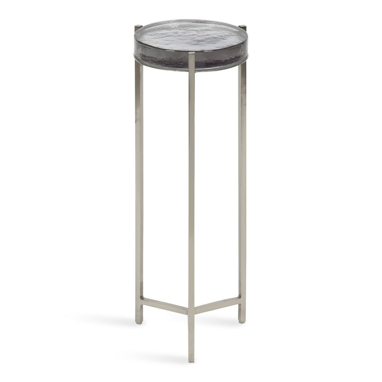 Kate and Laurel Aguilar Glam - Tavolino per bevande, 8 x 8 x 23 cm, grigio/argento