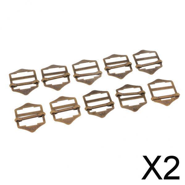 2 X 10 Piezas Hebillas Deslizantes de Metal, Hebilla de Ajuste de Correa para Correas, Accesorios para Bolsos , 2 piezas