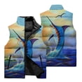 thumbnail image 3 of Chaleco sin mangas con estampado de pesca en 3D para deportes al aire libre, pesca salvaje, resistente al viento, cálido, con cuello alto y cremallera, ropa para hombre, 3 of 5