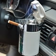 thumbnail image 2 of Yeacher Solar Carbon Fiber Vehicle Ashtray With LED Light White, 2 of 7