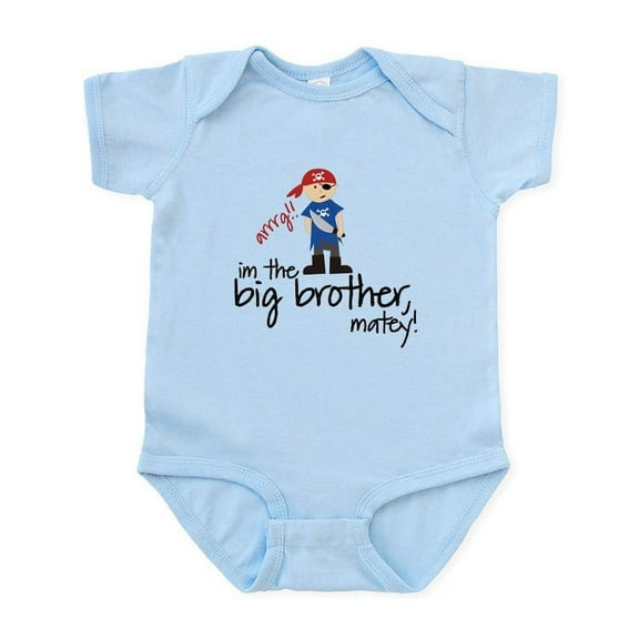 CafePress - Big Brother Shirt Pirate Infant Bodysuit - Baby Light Bodysuit, Size Newborn - 24 Months