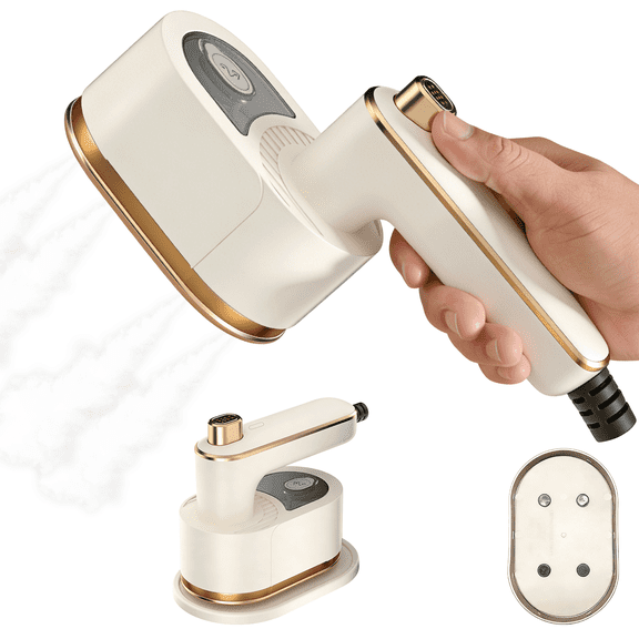 Mini Portable Travel Steam Iron, 2-in-1 Dry & Steam Ironing, 30s Fast Heating, Foldable Compact Garment Steamer for Travel, Dorm, Office & Home Use