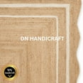 thumbnail image 3 of DN HANDICRAFT Boho Rug Style Rectangle Scallop White, Brown Jute Area Rug Reversible Indoor Carpet (2x3 Sq Feet), 3 of 4