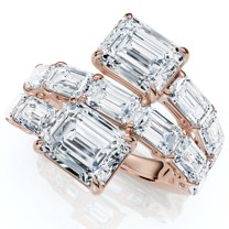 Pompeii 6 1/2Ct Emerald Cut Diamond Ring Gold Women's Right Hand Anniversary Band