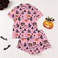 thumbnail image 4 of Girls Suit Printed Short Sleeve Cute Trendy Daily Halloween for Girls Sport Soft Kids Lovely Shorts Set, 4 of 5