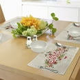 thumbnail image 4 of Ambesonne Christmas Place Mats Set of 4, Floral Merry Xmas, Standard Size, Green Red Tan, 4 of 6