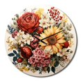 thumbnail image 2 of Designart "Floral Wreath in Beige and Orange II" Floral Oversized Wall Clock, 2 of 5