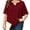 E1-Wine Red, variant on SHOWMALL Women's Plus Szie Tops V Neck Loose Fit Short Sleeve Rose Red 3X Casual Blouse for Summer Relaxed Style Shirts Everyday Wear Outfit