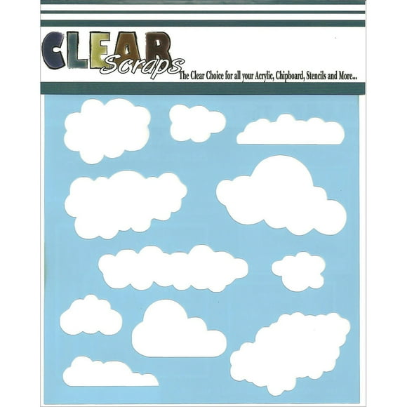 Clear Scraps Stencils 6"X6"-Nuages