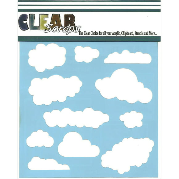 Clear Scraps Stencils 6"X6"-Nuages