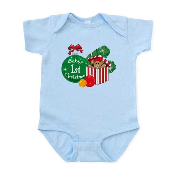 CafePress - Baby's 1St Christmas Infant Bodysuit - Baby Light Bodysuit, Size Newborn - 24 Months