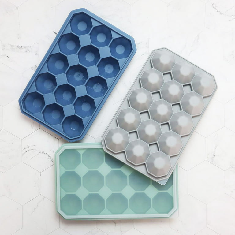 DOQAUS Ice Cube Trays 4 Pack, Easy-Release Flexible & Silicone 14-Ice Trays  with Spill-Resistant Removable Lid, LFGB Certified and BPA Free, for