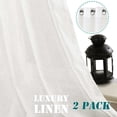 thumbnail image 6 of Primebeau Sheer Linen Blend Grommet Curtain Panels - 2 Pack, 52 in x 96 in, Natural, 6 of 6